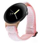 For Google Pixel Watch 2 / Pixel Watch 20mm Wave Braided Nylon Watch Band(Pink) - 1