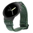 For Google Pixel Watch 2 / Pixel Watch 20mm Wave Braided Nylon Watch Band(Dark Green) - 1