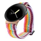 For Google Pixel Watch 2 / Pixel Watch 20mm Wave Braided Nylon Watch Band(Rainbow) - 1