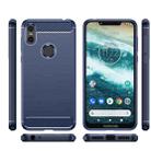 For Motorola Moto One Brushed Texture Carbon Fiber TPU Phone Case(Blue) - 2