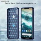 For Motorola Moto One Brushed Texture Carbon Fiber TPU Phone Case(Blue) - 3