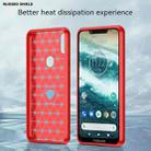 For Motorola Moto One Carbon Fiber Brushed Texture TPU Phone Case(Red) - 3