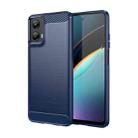 For Motorola Moto G 5G 2024 Carbon Fiber Brushed Texture TPU Phone Case(Blue) - 1