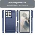 For Motorola Edge 50 Pro Carbon Fiber Brushed Texture TPU Phone Case(Blue) - 2