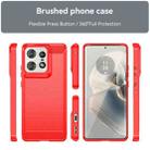 For Motorola Edge 50 Pro Brushed Texture Carbon Fiber TPU Phone Case(Red) - 2