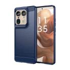 For Motorola Edge 50 Ultra Carbon Fiber Brushed Texture TPU Phone Case(Blue) - 1