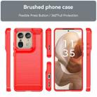 For Motorola Edge 50 Ultra Brushed Texture Carbon Fiber TPU Phone Case(Red) - 2
