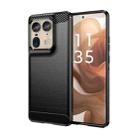 For Motorola Moto X50 Ultra Brushed Texture Carbon Fiber TPU Phone Case(Black) - 1