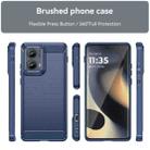 For Motorola Edge 2024 Brushed Texture Carbon Fiber TPU Phone Case(Blue) - 2