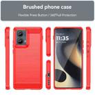 For Motorola Edge 2024 Brushed Texture Carbon Fiber TPU Phone Case(Red) - 2