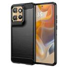 For Motorola Edge 50 Neo Carbon Fiber Brushed Texture TPU Phone Case(Black) - 1