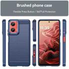 For Motorola Moto G35 5G Carbon Fiber Brushed Texture TPU Phone Case(Blue) - 2
