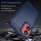 For Motorola Moto G35 5G Carbon Fiber Brushed Texture TPU Phone Case(Blue) - 3