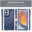 For Motorola Moto G85 Carbon Fiber Brushed Texture TPU Phone Case(Blue) - 2