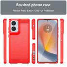 For Motorola Moto G85 Carbon Fiber Brushed Texture TPU Phone Case(Red) - 2