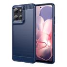For Motorola Moto G Power 2025 Carbon Fiber Brushed Texture TPU Phone Case(Blue) - 1