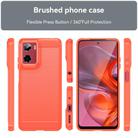 For Motorola Moto E15 Carbon Fiber Brushed Texture TPU Phone Case(Red) - 2
