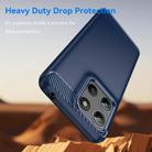 For Motorola Moto G15 Carbon Fiber Brushed Texture TPU Phone Case(Blue) - 3