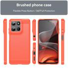 For Motorola Moto G15 Carbon Fiber Brushed Texture TPU Phone Case(Red) - 2