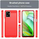 For Motorola Moto G Power 2023 Carbon Fiber Brushed Texture TPU Phone Case(Red) - 2