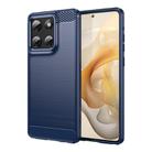 For Motorola Moto G Stylus 5G 2025 Carbon Fiber Brushed Texture TPU Phone Case(Blue) - 1