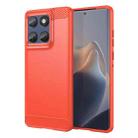 For Motorola Edge 60 Fusion Carbon Fiber Brushed Texture TPU Phone Case(Red) - 1