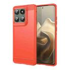 For Motorola Edge 60 Pro Carbon Fiber Brushed Texture TPU Phone Case(Red) - 1