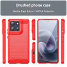 For Motorola Moto G86 5G Carbon Fiber Brushed Texture TPU Phone Case(Red) - 2