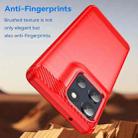 For Motorola Moto G86 5G Carbon Fiber Brushed Texture TPU Phone Case(Red) - 3