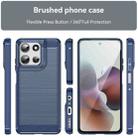 For Motorola Moto G56 5G Carbon Fiber Brushed Texture TPU Phone Case(Blue) - 2