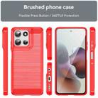 For Motorola Moto G56 5G Carbon Fiber Brushed Texture TPU Phone Case(Red) - 2