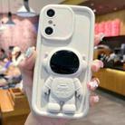 For iPhone XS Max Astronaut 3D Relief Holder TPU + PC Full Coverage Phone Case(White) - 1