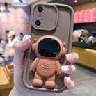 For iPhone XS Max Astronaut 3D Relief Holder TPU + PC Full Coverage Phone Case(Brown) - 1