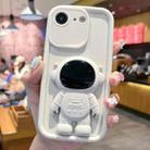 For iPhone 7 / 8 / SE 2020 Astronaut 3D Relief Holder TPU + PC Full Coverage Phone Case(White) - 1