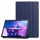 For Lenovo Qitian K10 Pro 5G 3-folding Leather Smart Tablet Case(Dark Blue) - 1