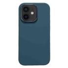 For iPhone 12 Electroplated Metal Lens Frame Design MagSafe Silicone Phone Case(Dark Blue) - 1