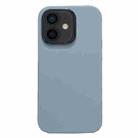 For iPhone 12 Electroplated Metal Lens Frame Design MagSafe Silicone Phone Case(Light Blue) - 1