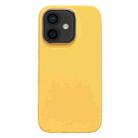 For iPhone 12 Electroplated Metal Lens Frame Design MagSafe Silicone Phone Case(Yellow) - 1