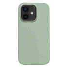 For iPhone 12 Electroplated Metal Lens Frame Design MagSafe Silicone Phone Case(Light Green) - 1