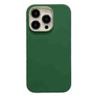 For iPhone 12 Pro Electroplated Metal Lens Frame Design MagSafe Silicone Phone Case(Dark Green) - 1