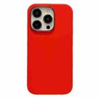 For iPhone 12 Pro Electroplated Metal Lens Frame Design MagSafe Silicone Phone Case(Red) - 1