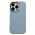 For iPhone 12 Pro Electroplated Metal Lens Frame Design MagSafe Silicone Phone Case(Light Blue) - 1