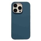 For iPhone 12 Pro Max Electroplated Metal Lens Frame Design MagSafe Silicone Phone Case(Dark Blue) - 1