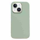 For iPhone 13 Electroplated Metal Lens Frame Design MagSafe Silicone Phone Case(Light Green) - 1