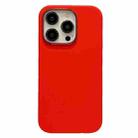 For iPhone 13 Pro Electroplated Metal Lens Frame Design MagSafe Silicone Phone Case(Red) - 1