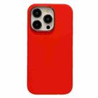 For iPhone 13 Pro Max Electroplated Metal Lens Frame Design MagSafe Silicone Phone Case(Red) - 1