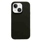 For iPhone 14 Electroplated Metal Lens Frame Design MagSafe Silicone Phone Case(Black) - 1