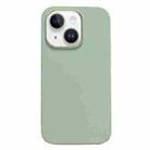 For iPhone 15 Plus Electroplated Metal Lens Frame Design MagSafe Silicone Phone Case(Light Green) - 1