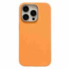 For iPhone 15 Pro Electroplated Metal Lens Frame Design MagSafe Silicone Phone Case(Orange) - 1