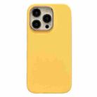 For iPhone 15 Pro Electroplated Metal Lens Frame Design MagSafe Silicone Phone Case(Yellow) - 1